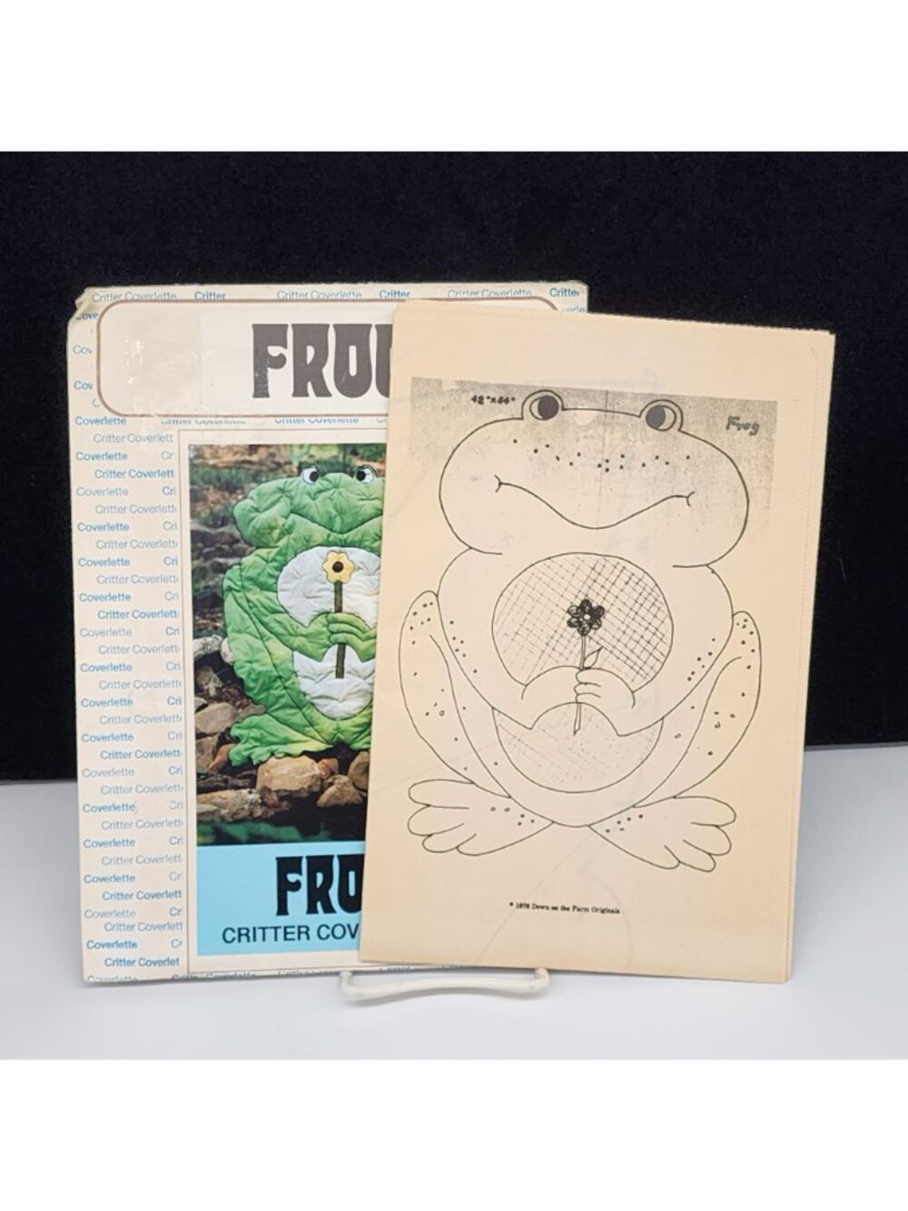 Coverlette Quilt Pattern Down On The Farm Original Frog Critter #107VTG - Picture 5 of 5